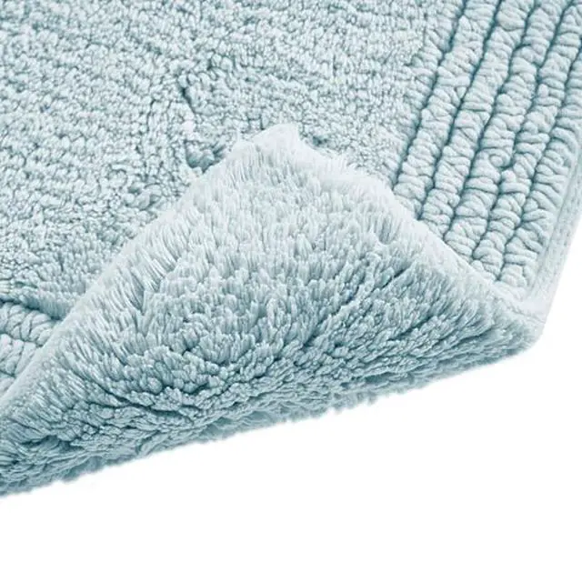 Alt view image 7 of 7 - 100% Cotton Tufted 3000 GSM Reversible Bath Rug Blue 21x34"