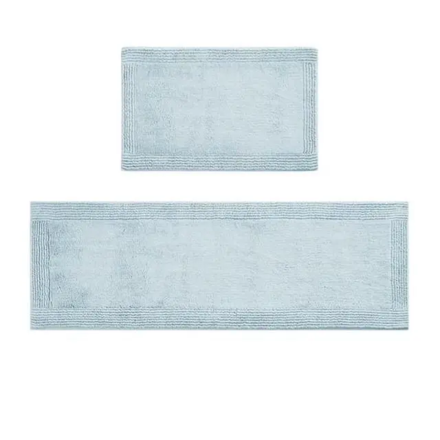 Alt view image 4 of 7 - 100% Cotton Tufted 3000 GSM Reversible Bath Rug Blue 24x72"