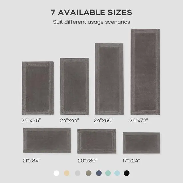 Alt view image 6 of 7 - 100% Cotton Tufted 3000 GSM Reversible Bath Rug-24x72"