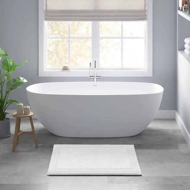 Main image of 1 PCS 20x30" 100% Cotton Tufted 3000 GSM Reversible Bath Rug White