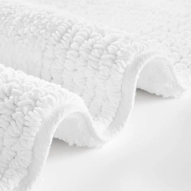 Alt view image 4 of 7 - 1 PCS 24x36" 100% Cotton Tufted 3000 GSM Reversible Bath Rug White