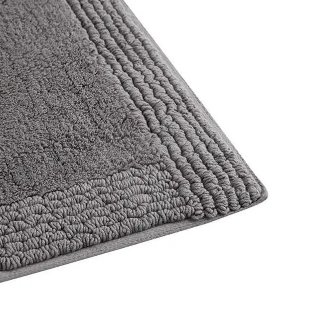 Alt view image 2 of 7 - 100% Cotton Tufted 3000 GSM Reversible Bath Rug Charcoal 21x34"