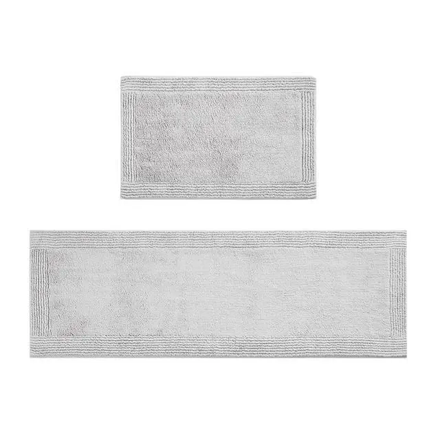 Alt view image 5 of 7 - 100% Cotton Tufted 3000GSM Reversible Bath Rug Grey 24x72"
