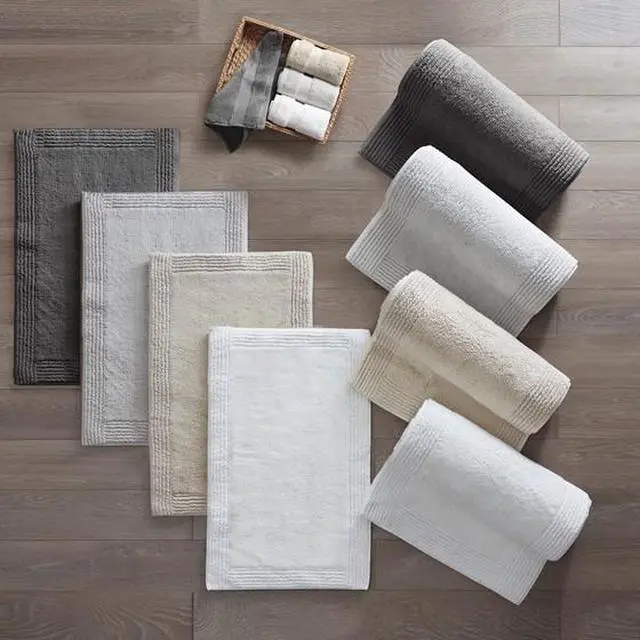 Alt view image 4 of 7 - 100% Cotton Tufted 3000 GSM Reversible Bath Rug Blue 21x34"