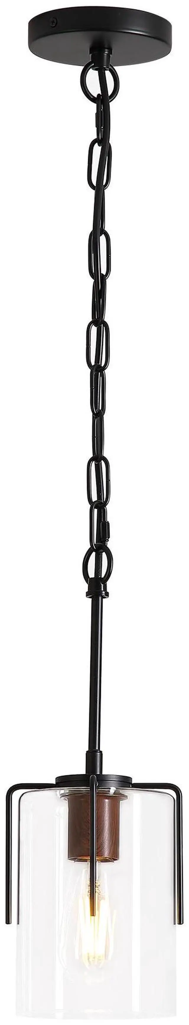 Main image of Modern industrial Pendant Light with Clear Glass Shade, Adjustable Metal Pendant Lighting for Kitchen Island Dining Room Entryway, Easy Clean Glare-Free Home Light Fixture