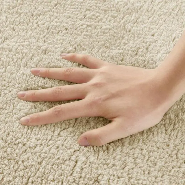 Alt view image 5 of 7 - 1 PCS 17x24" 100% Cotton Tufted 3000 GSM Reversible Bath Rug Natural