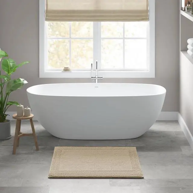 Alt view image 5 of 7 - 1 PCS 24x36" 100% Cotton Tufted 3000 GSM Reversible Bath Rug Natural