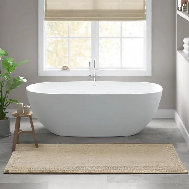 Alt view image 6 of 7 - 1 PCS 24x36" 100% Cotton Tufted 3000 GSM Reversible Bath Rug Natural