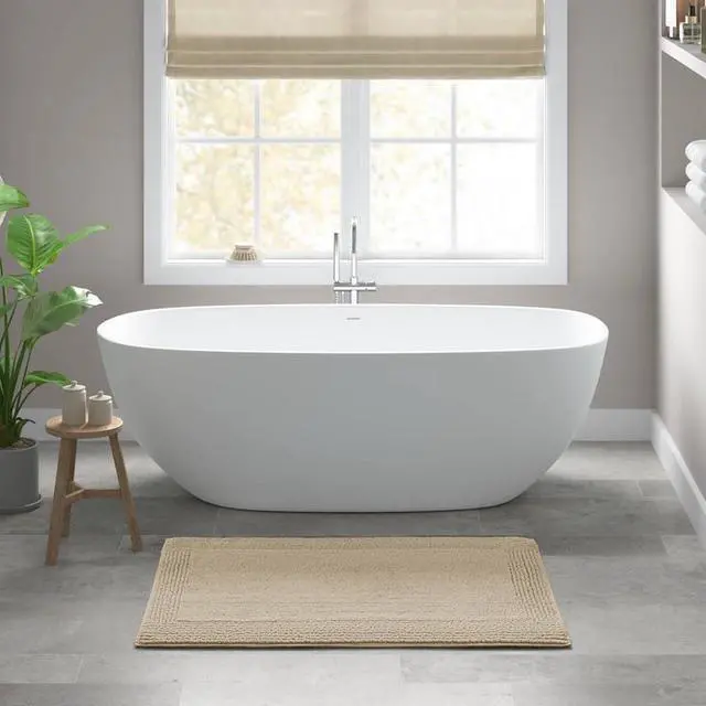 Main image of 1 PCS 24x36" 100% Cotton Tufted 3000 GSM Reversible Bath Rug Natural