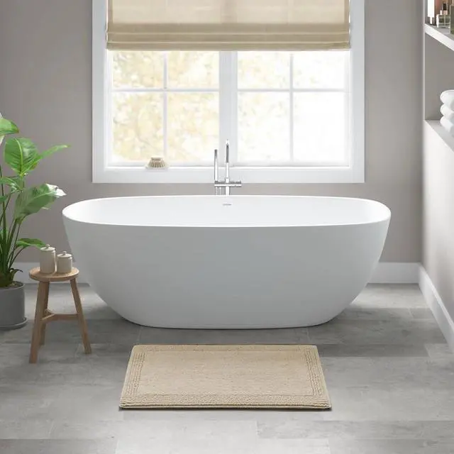 Alt view image 2 of 7 - 1 PCS 24x36" 100% Cotton Tufted 3000 GSM Reversible Bath Rug Natural