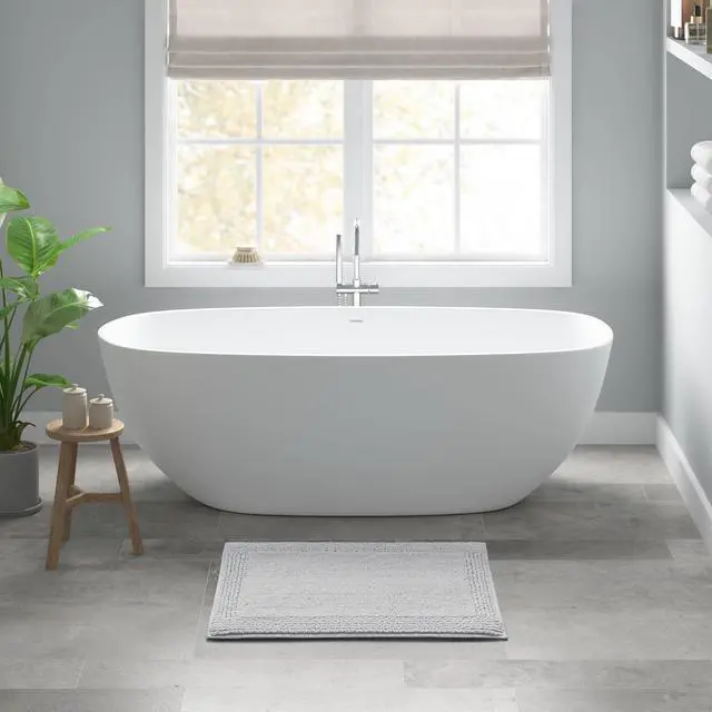 Main image of 1 PCS 17x24" 100% Cotton Tufted 3000 GSM Reversible Bath Rug Grey