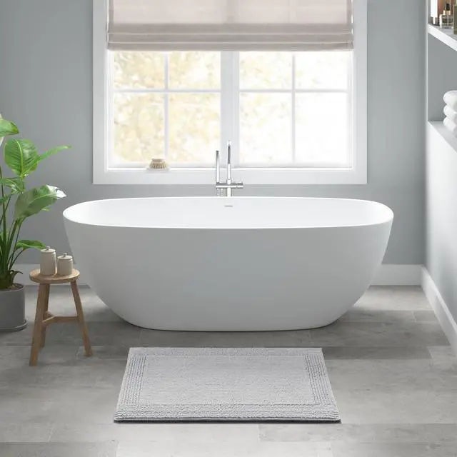 Main image of 1 PCS 20x30" 100% Cotton Tufted 3000 GSM Reversible Bath Rug Grey