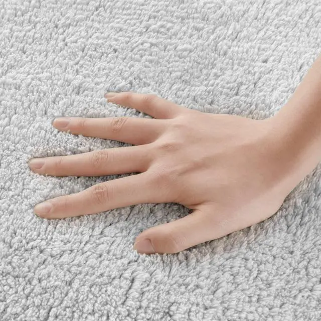Alt view image 5 of 7 - 1 PCS 24x36" 100% Cotton Tufted 3000 GSM Reversible Bath Rug Grey