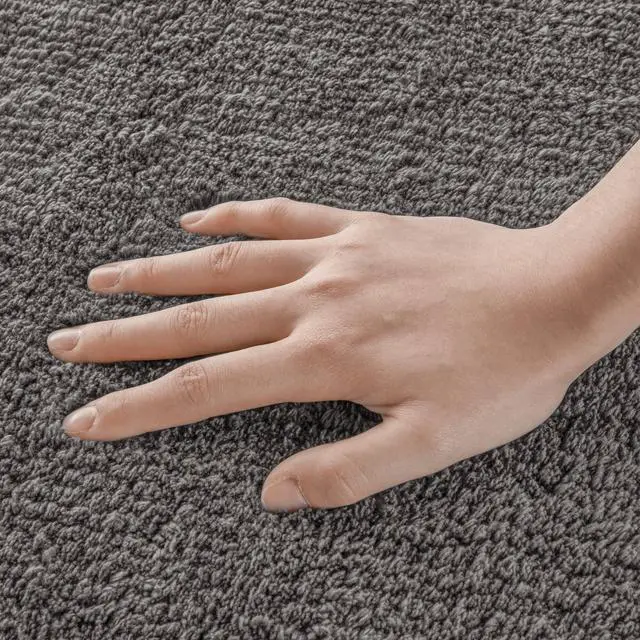Alt view image 5 of 7 - 1 PCS 17x24" 100% Cotton Tufted 3000 GSM Reversible Bath Rug Charcoal