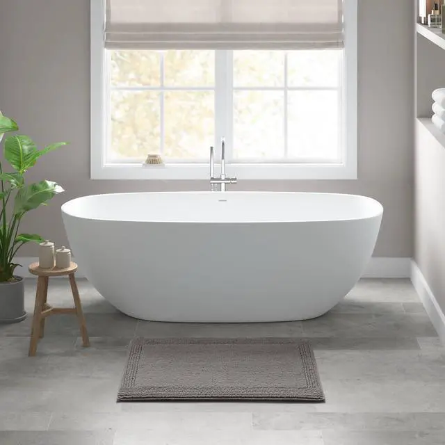 Main image of 1 PCS 20x30" 100% Cotton Tufted 3000 GSM Reversible Bath Rug Charcoal