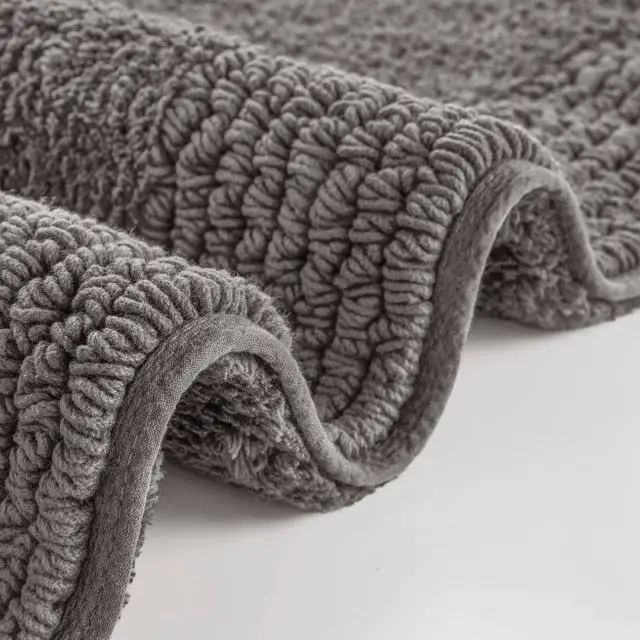 Alt view image 4 of 7 - 1 PCS 24x44" 100% Cotton Tufted 3000 GSM Reversible Bath Rug Charcoal