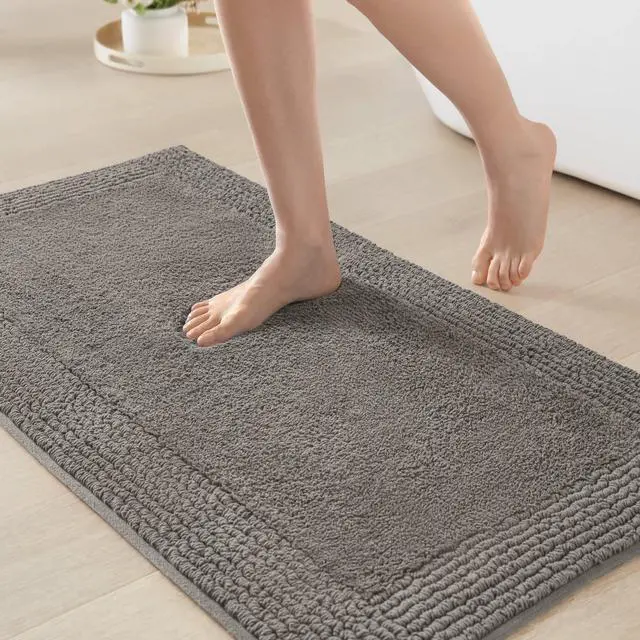 Alt view image 5 of 7 - 1 PCS 24x44" 100% Cotton Tufted 3000 GSM Reversible Bath Rug Charcoal
