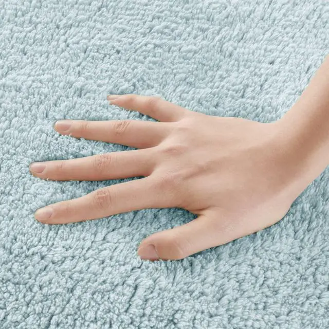 Alt view image 3 of 7 - 1 PCS 24x44" 100% Cotton Tufted 3000 GSM Reversible Bath Rug Blue