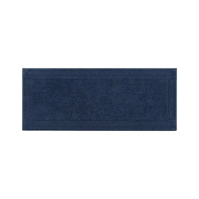 Alt view image 2 of 7 - 1 PCS 24x72" 100% Cotton Tufted 3000 GSM Reversible Bath Rug Navy