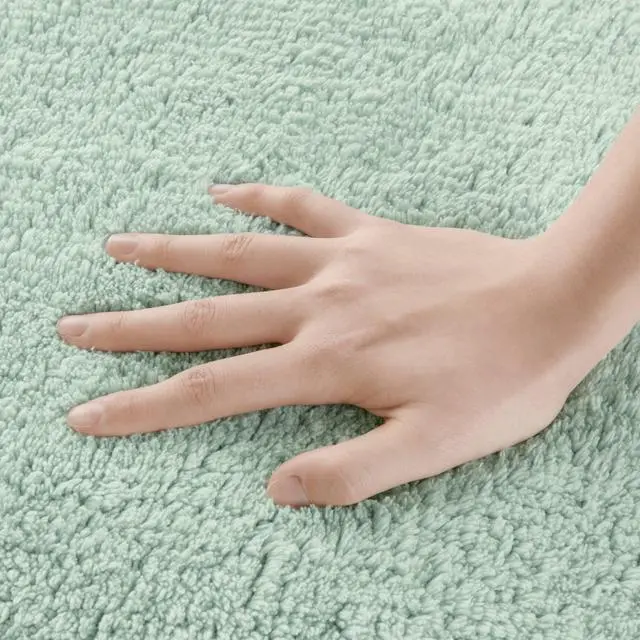 Alt view image 5 of 7 - 1 PCS 24x36" 100% Cotton Tufted 3000 GSM Reversible Bath Rug Green
