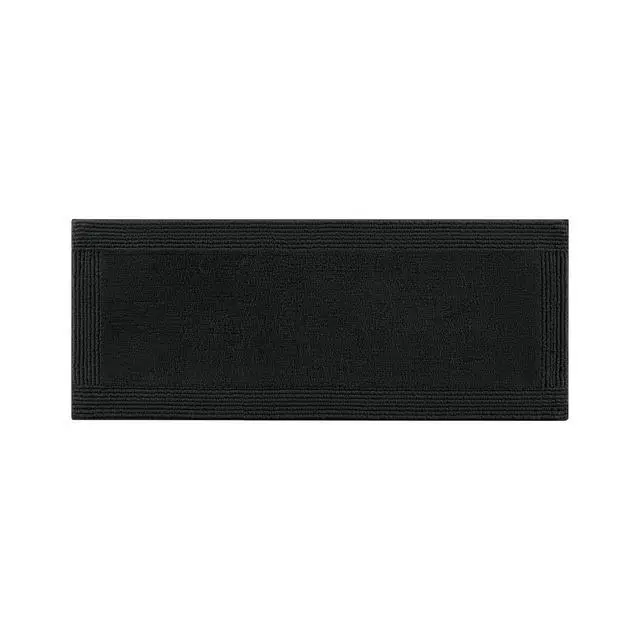 Alt view image 3 of 7 - 1 PCS 24x36" 100% Cotton Tufted 3000 GSM Reversible Bath Rug Black