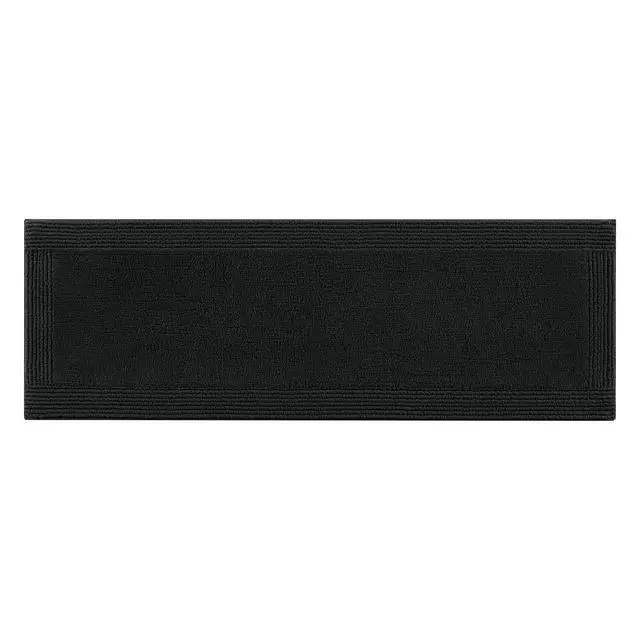 Alt view image 7 of 7 - 1 PCS 24x36" 100% Cotton Tufted 3000 GSM Reversible Bath Rug Black