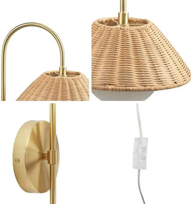 Alt view image 3 of 7 - Rattan Weave Wall Sconce