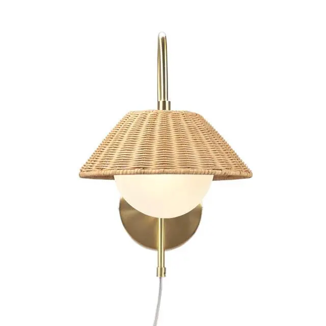 Alt view image 5 of 7 - Rattan Weave Wall Sconce