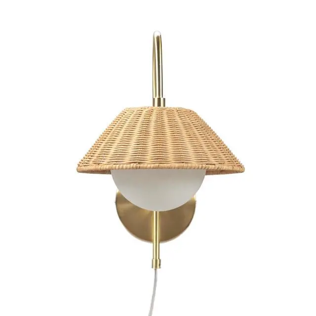 Alt view image 6 of 7 - Rattan Weave Wall Sconce