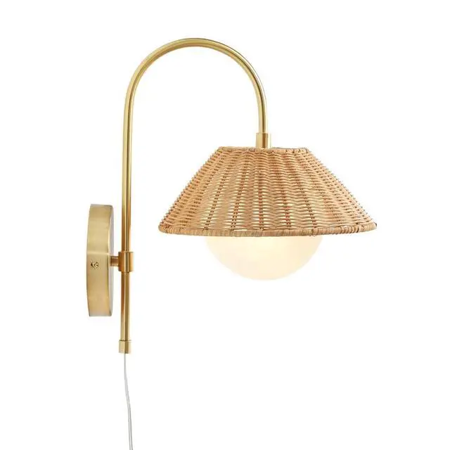 Alt view image 7 of 7 - Rattan Weave Wall Sconce