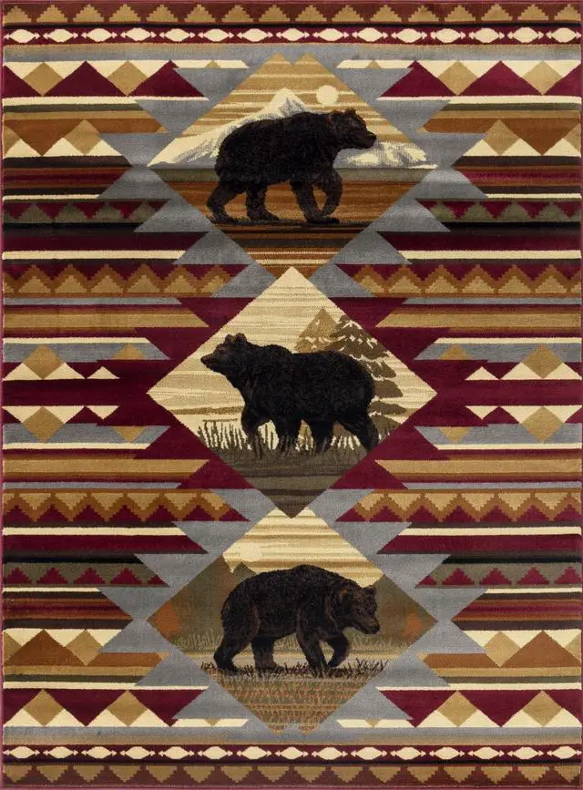 Main image of Nature's Nest GC_CBL3001 Multi 7 ft. 10 in. x 10 ft. 3 in. Lodge Area Rug