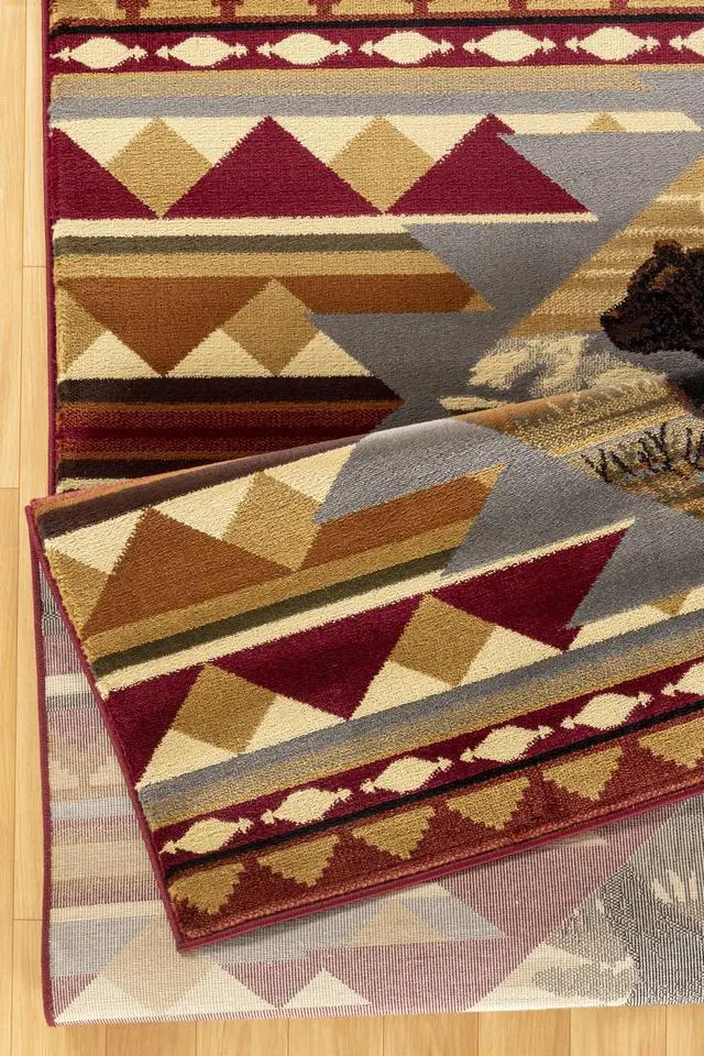 Alt view image 3 of 6 - Nature's Nest GC_CBL3001 Multi 7 ft. 10 in. x 10 ft. 3 in. Lodge Area Rug