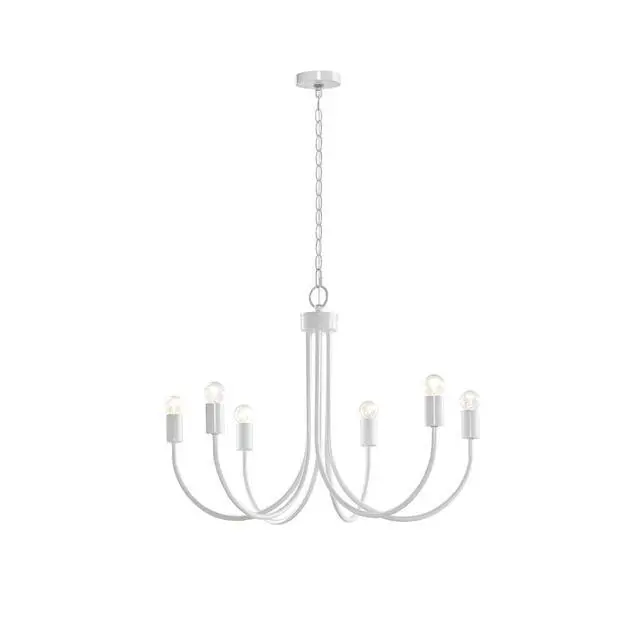 Alt view image 2 of 7 - 6-Light Metal Chandelier