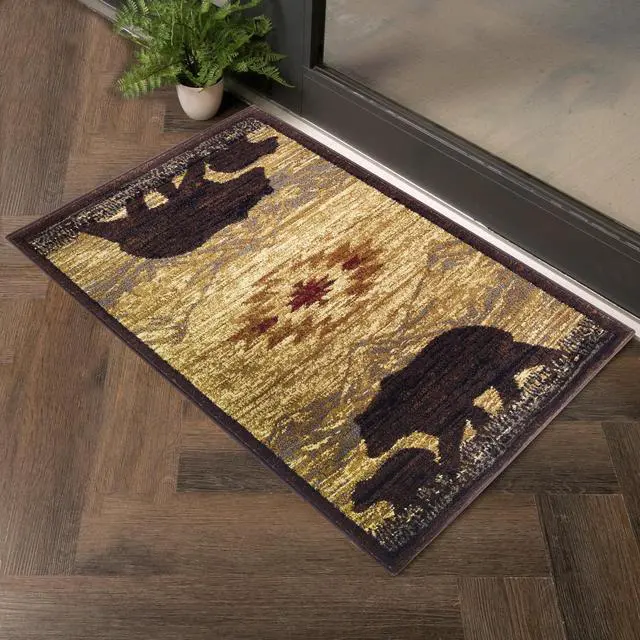 Alt view image 4 of 5 - Nature's Nest GC_CBL3006 Multi 5 ft. 3 in. x 7 ft. 3 in. Lodge Area Rug