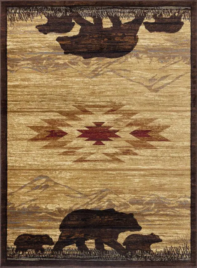 Alt view image 2 of 5 - Nature's Nest GC_CBL3006 Multi 5 ft. 3 in. x 7 ft. 3 in. Lodge Area Rug