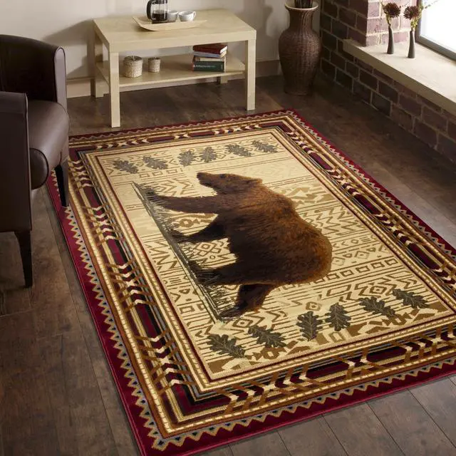 Alt view image 2 of 6 - Nature's Nest GC_CBL3007 Multi 7 ft. 10 in. x 10 ft. 3 in. Lodge Area Rug