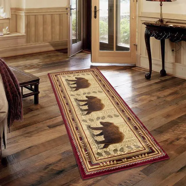 Alt view image 4 of 6 - Nature's Nest GC_CBL3007 Multi 7 ft. 10 in. x 10 ft. 3 in. Lodge Area Rug