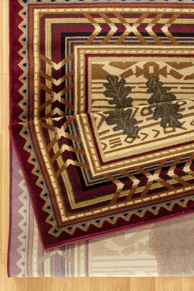 Alt view image 5 of 6 - Nature's Nest GC_CBL3007 Multi 7 ft. 10 in. x 10 ft. 3 in. Lodge Area Rug