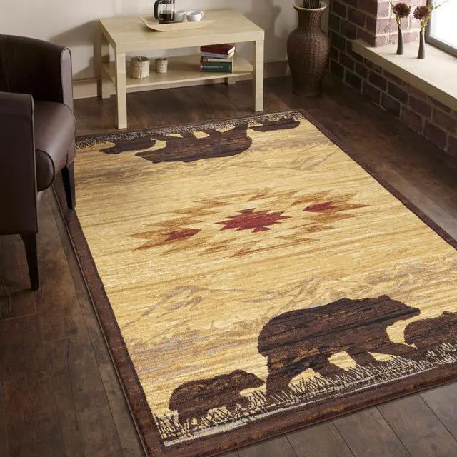 Main image of Nature's Nest GC_CBL3006 Multi 5 ft. 3 in. x 7 ft. 3 in. Lodge Area Rug