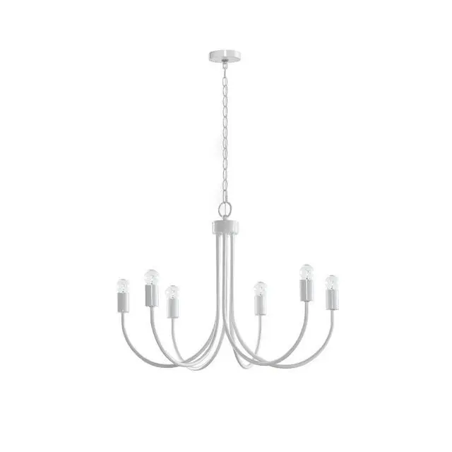 Alt view image 5 of 7 - 6-Light Metal Chandelier