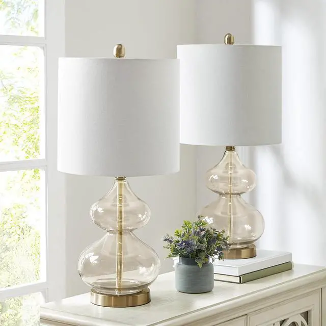 Main image of Curved Glass Table Lamp, Set Of 2