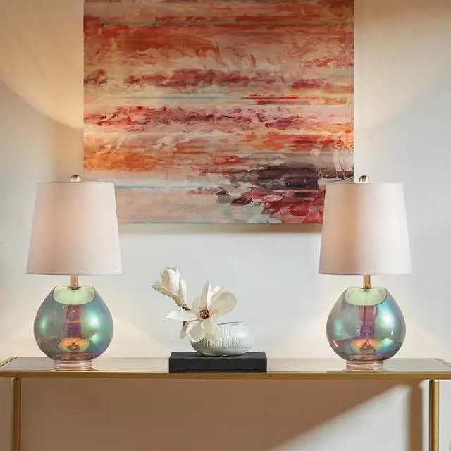 Alt view image 2 of 6 - Iridescent Glass Table Lamp