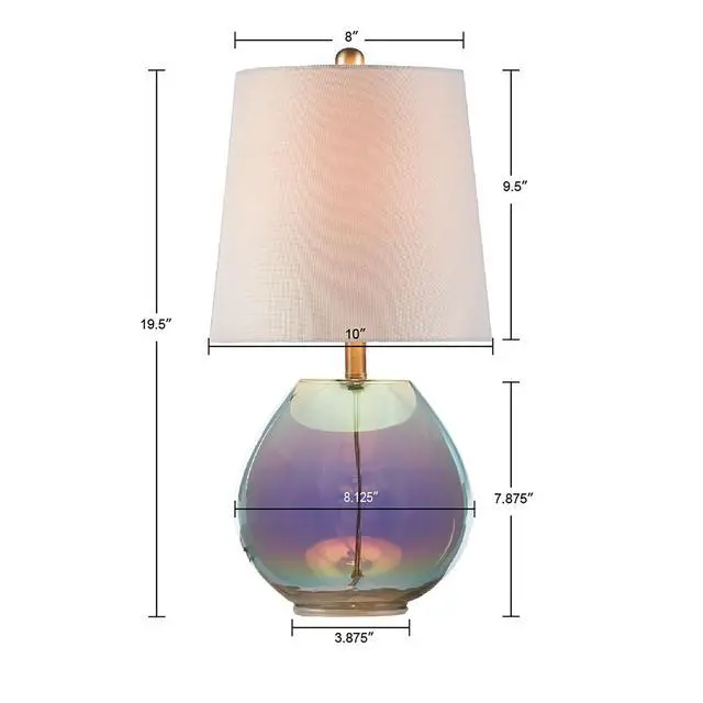 Alt view image 6 of 6 - Iridescent Glass Table Lamp