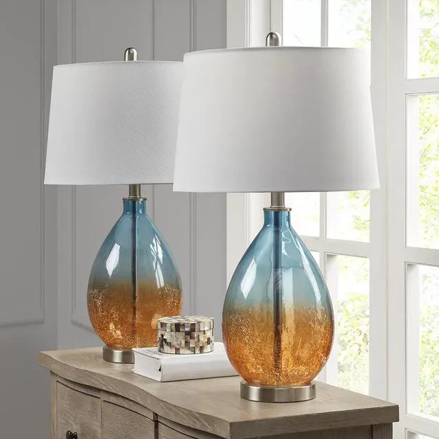 Alt view image 6 of 7 - Ombre Glass Table Lamp, Set Of 2
