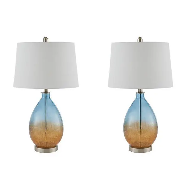 Alt view image 7 of 7 - Ombre Glass Table Lamp, Set Of 2