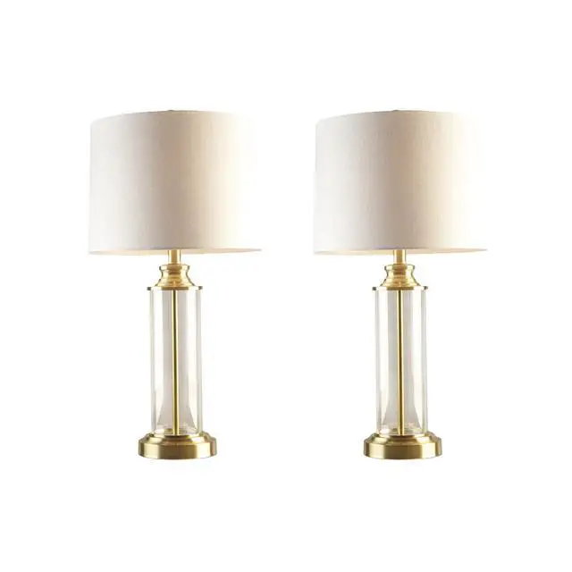 Alt view image 2 of 7 - Glass Cylinder Table Lamp Set Of 2