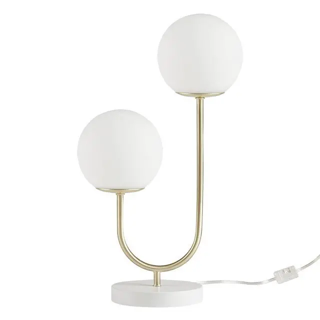 Alt view image 7 of 7 - Metal 2-Light Globe Table Lamp