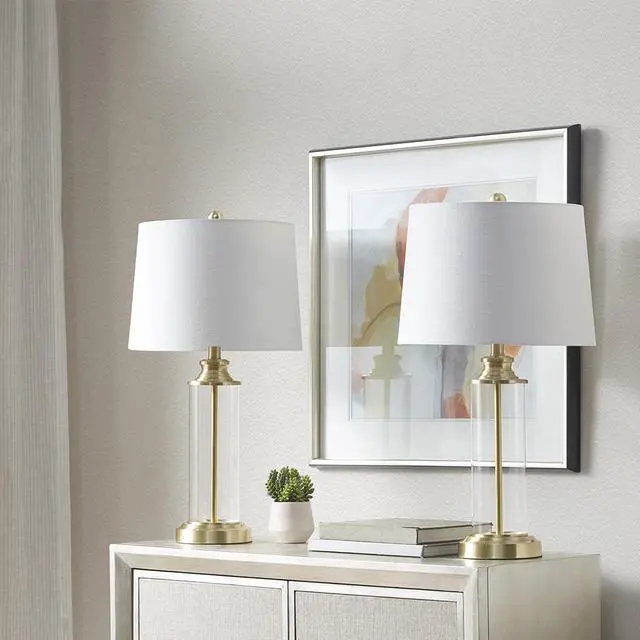 Main image of Glass Cylinder Table Lamp Set Of 2