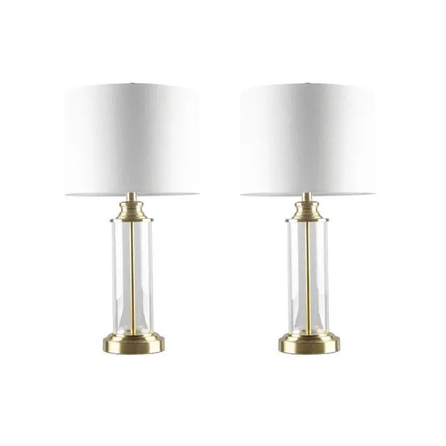 Alt view image 6 of 7 - Glass Cylinder Table Lamp Set Of 2
