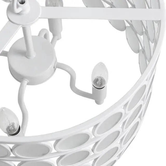 Alt view image 2 of 7 - 4-Light Glass Drum Shade Chandelier